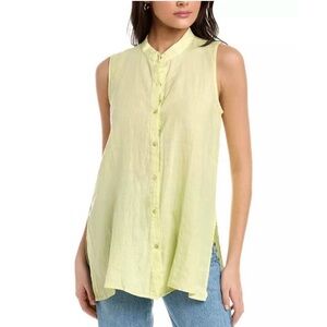 Eileen Fisher Citrus Yellow Sleeveless Long
Linen Tunic Shirt Size L $148 NWT